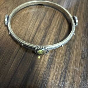 ONE PRE-OWNED 8” BANGLE BRACELET WITH LIGHT GREEN STONES CTM1